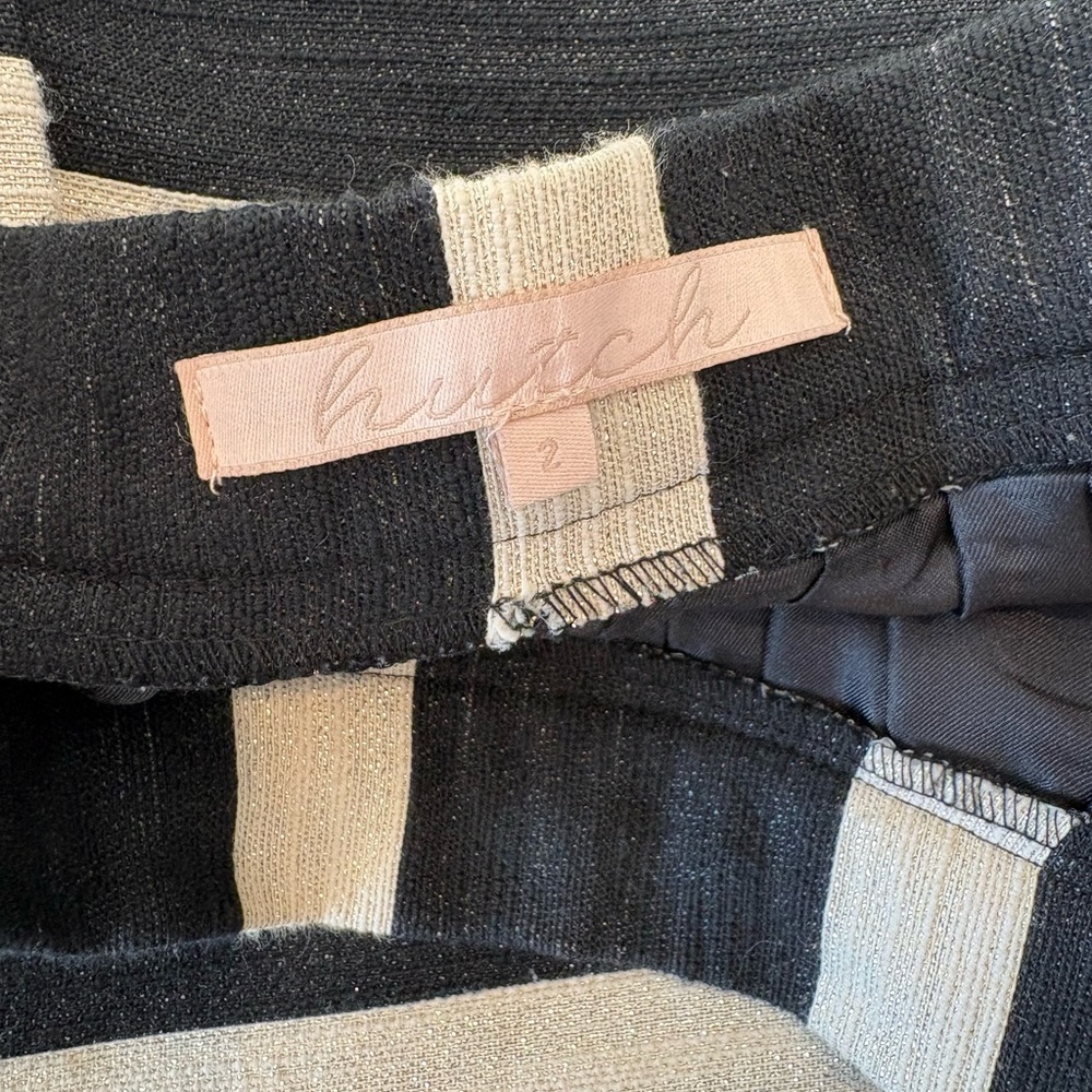 Hutch Black and Gold Striped A-Line Skirt Size 2 - Picture 5 of 6